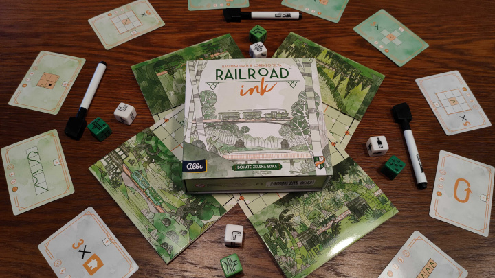 Railroad Ink: Bohatě zelená edice – recenze výborného nástupce skvělé roll & write hry