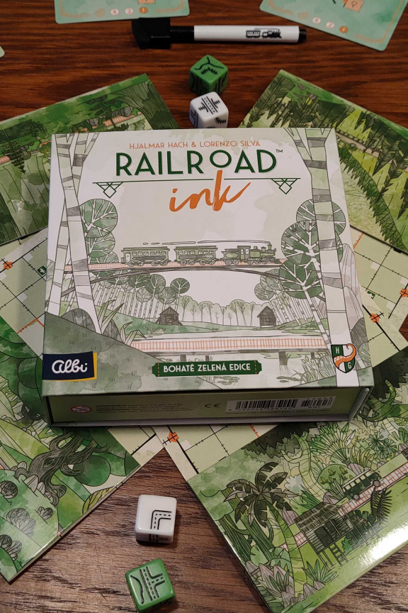 Railroad Ink: Bohatě zelená edice – recenze výborného nástupce skvělé roll & write hry