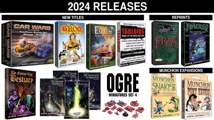 Vydavatelství Steve Jackson Games chystá na rok 2024 spoustu novinek, návratů a rozšíření Munchkina