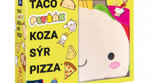 Taco, plyšák, koza, sýr, pizza