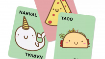 Taco, plyšák, koza, sýr, pizza