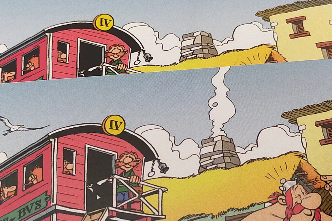 Kdo najde více rozdílů u oblíbených komiksových hrdinů Asterixa a Obelixe?